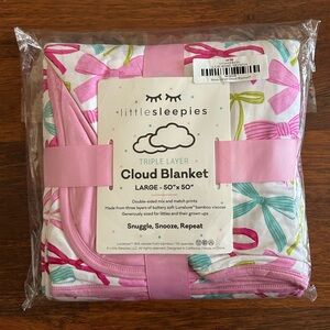 Little Sleepies Ribbons & Bows Large Cloud Blanket NWT - Never Opened